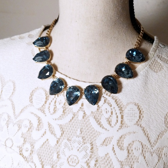 J. Crew Jewelry - NWT J. Crew Blue Rhinestone Statement Necklace